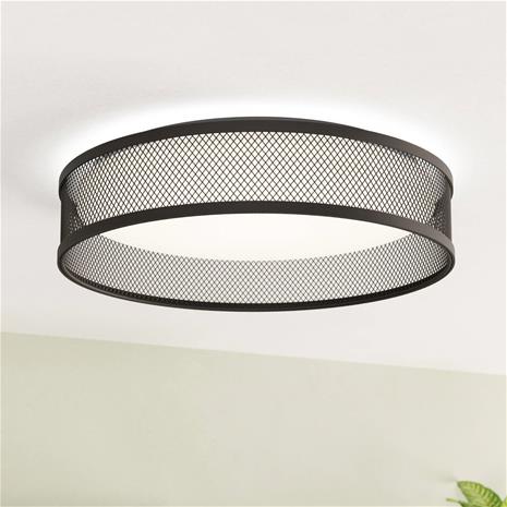 LED-kattovalaisin Luppineria teräsverkolla, musta