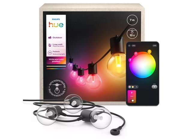 Philips Hue Festavia Globe, valosarja ulkokäyttöön, 21 m