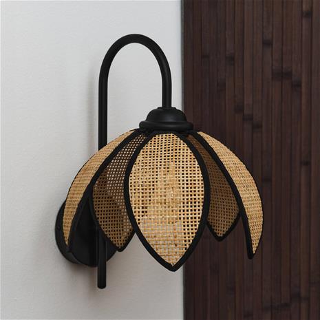 OSRAM seinävalaisin Decor Rattan Lotus, beige/musta, E27