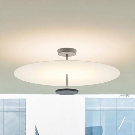 Vibia Flat LED-kattovalaisin 2-lamppuinen Ø 90 cm valkoinen