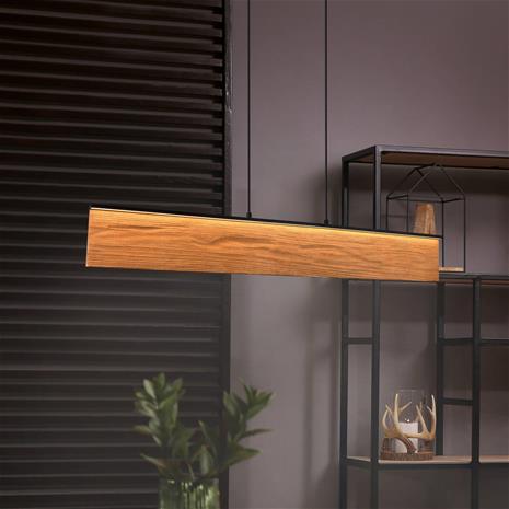 LED-riippuvalo Kalea, pituus 110 cm, puunvärinen, puu