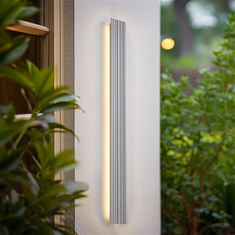 Lucande LED-ulkoseinävalaisin Melira, pituus 100 cm, harmaa – kuva 2/3