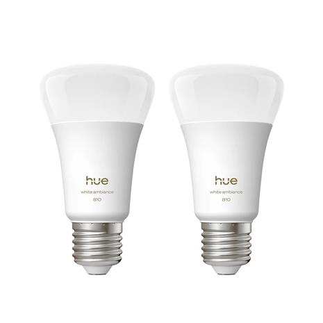 Philips Hue LED-älylamppu, White ambiance, E27, 810 lm, 2-pack