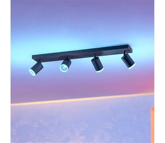 EGLO connect Smart-LED-Spot Melitello-Z, 4-lamppuinen, musta