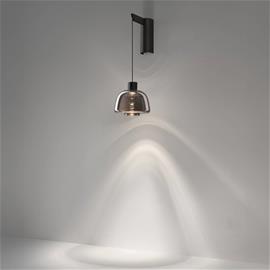Bover LED-seinävalaisin Drep A/01, savuharmaa, lasi, 2700 K