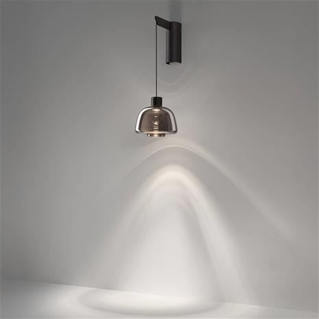 Bover LED-seinävalaisin Drep A/01, savuharmaa, lasi, 2700 K