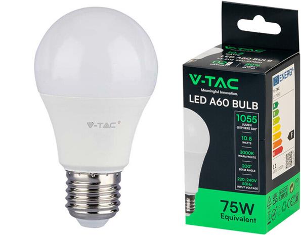 LED-lamppu E27/A60/10.5W/1055lm/3000K – kuva 1/1