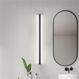 Helestra LED-peililamppu LOOM, pituus 120 cm, musta, IP44