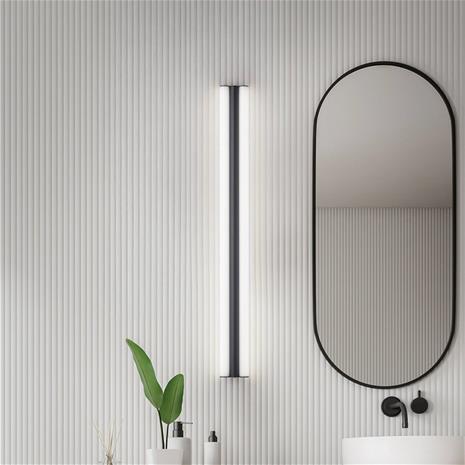 Helestra LED-peililamppu LOOM, pituus 120 cm, musta, IP44