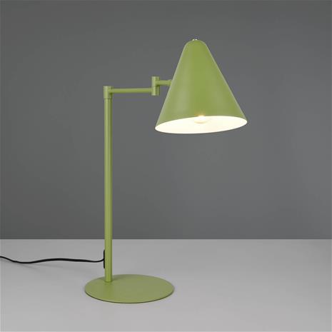 Pöytälamppu Cosima, vihreä, korkeus 50 cm, metalli