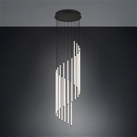 LED-riippuvalo Baxter, musta, Ø 37 cm, metalli, CCT himmennettävä