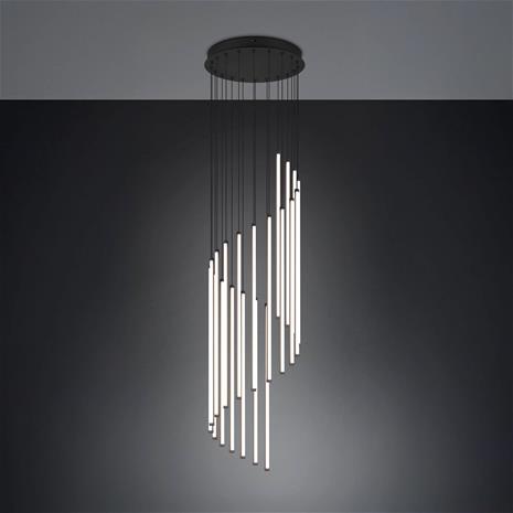LED-riippuvalo Baxter, musta, Ø 37 cm, metalli, CCT himmennettävä