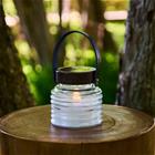 Aurinkokäyttöinen LED-valaisin Aston Jar, korkeus 12 cm, musta/ruskea, IP44