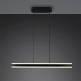 LED-riippuvalaisin Arcola, musta, pituus 115 cm, CCT, 2-lamppuinen.