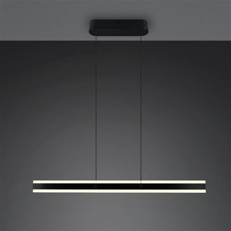 LED-riippuvalaisin Arcola, musta, pituus 115 cm, CCT, 2-lamppuinen.