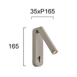 LED-seinävalaisin Abriel, beige, ulkonema 16 cm, metalli