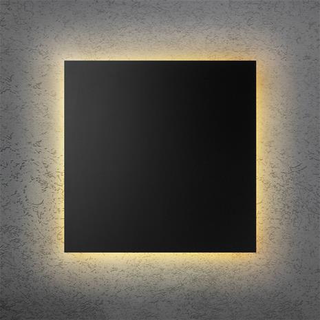LED-seinävalaisin BLADE Q, musta, 44 x 44 cm, metalli, himmennettävä