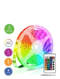Party Fun Lights Usb Led Light Strip - 3M Including Remote Control - Multi/patterned - ONE SIZE