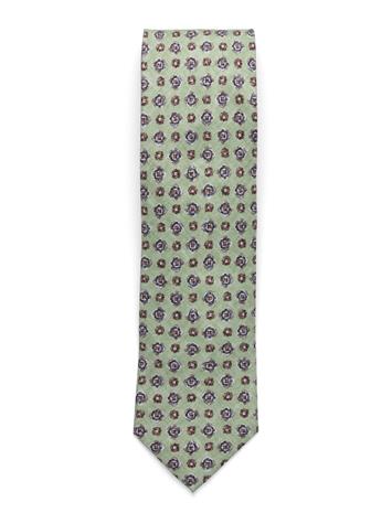 Portia 1924 Pattern Silk Tie - Green - ONE SIZE