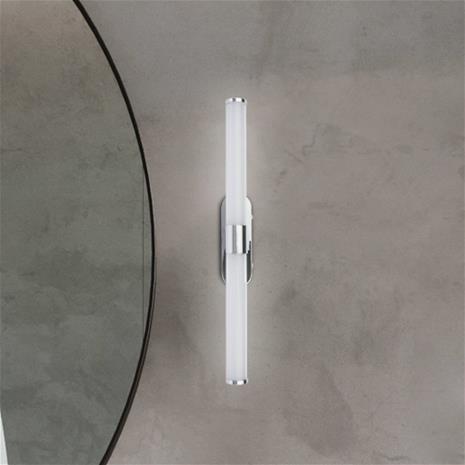 LED-seinävalaisin Runt, kromi, 4 000 K, IP44, pituus 40 cm
