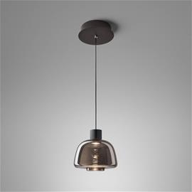 Bover LED-riippuvalaisin Drep S/01, savuharmaa, lasi, 2700 K