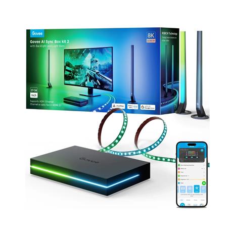 Govee - AI Sync Box Kit 2 ä„lykäs PC-valaistussetti 27-34"" + LED-paneelit Wi-Fi