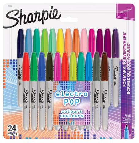 Sharpie Permanent Markers | Fine Point | Electro Pop Värilaijitelma | 24 Count