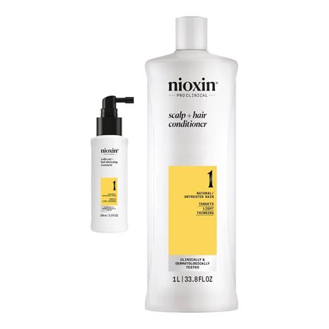 Nioxin System 1 Treatment & Conditioner Set - 1100 ml