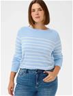 Kaffe Curve Kclizzy Striped Boatneck - Blue - XL
