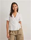 Nelly - Valkoinen - Puff Sleeve Wrap Blouse