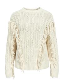 Object Objamanda L/S Lo Pullover E Au 25 - Cream - XL