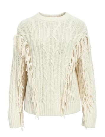 Object Objamanda L/S Lo Pullover E Au 25 - Cream - XL