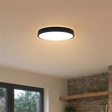 Lindby Innes -LED-kattovalaisin musta Ø38cm Smart