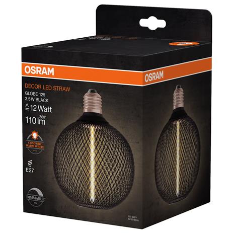 OSRAM Decor LED olki hehkulamppu neliö E27 3,5W musta 1800K