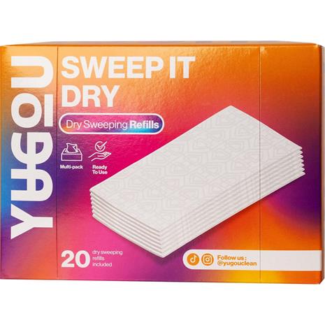 Yugou Sweep It Dry Kuivaliinat Yugou-lattiamoppiin, 20 kpl