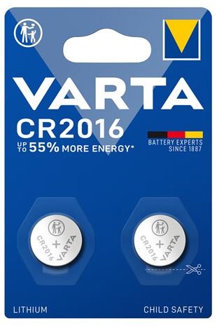 Varta â€“ CR2016 Lithium Coin 2 Pack (B) (6016101402)