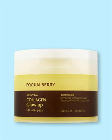 EQQUALBERRY Collagen Glow Up Gel Toner Pads 60pcs