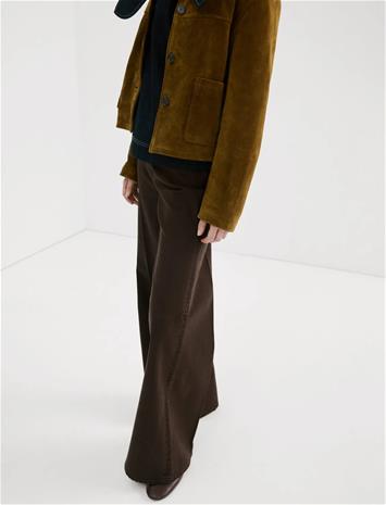 Mango High-Waisted Wideleg Jeans - Brown - 48