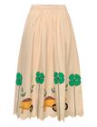 Stella Nova Stella Nova Embroidered Midi Skirt With Scallop - Cream - 40