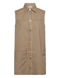 Stella Nova Stella Nova Striped Denim Dress - Brown - 42