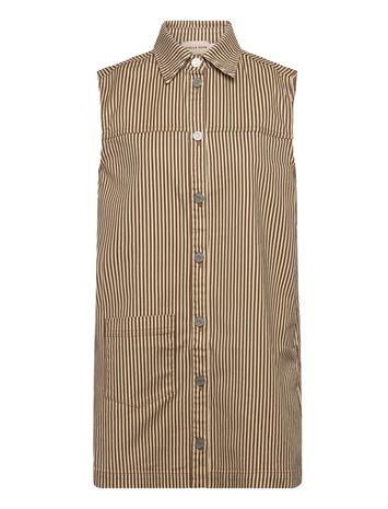Stella Nova Stella Nova Striped Denim Dress - Brown - 42