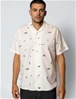 Fat Moose Icon Cotton/Linen S/S Shirt - Cream - XXXL