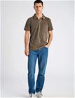 Lindbergh Towel V-Neck Polo S/S - Brown - XXXL
