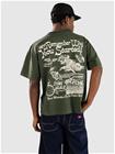 Dravus Positive Message Cropped T-paita forest green Miehet