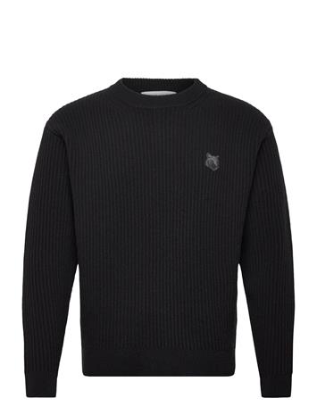 Maison Kitsune Fox Head Wool Ribbed Jumper - Black - XL