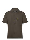 Lyle & Scott Cuban Collar Short Sleeve Shirt - Khaki green - XXL