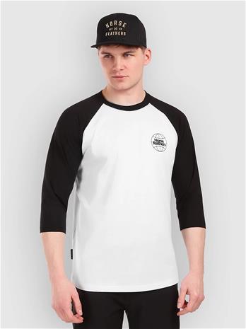 Horsefeathers Global Raglan Pitkähihainen T-paita white / black Miehet
