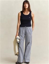 GANT Stripe Poplin Pull On Pants - Navy - 44