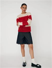Stella Nova Unwashed Denim Scallop Shorts - Blue - 42