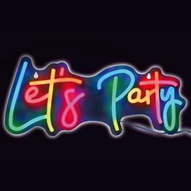 LED Neonvalokyltti â€“ Letâ€™s Party, RGB